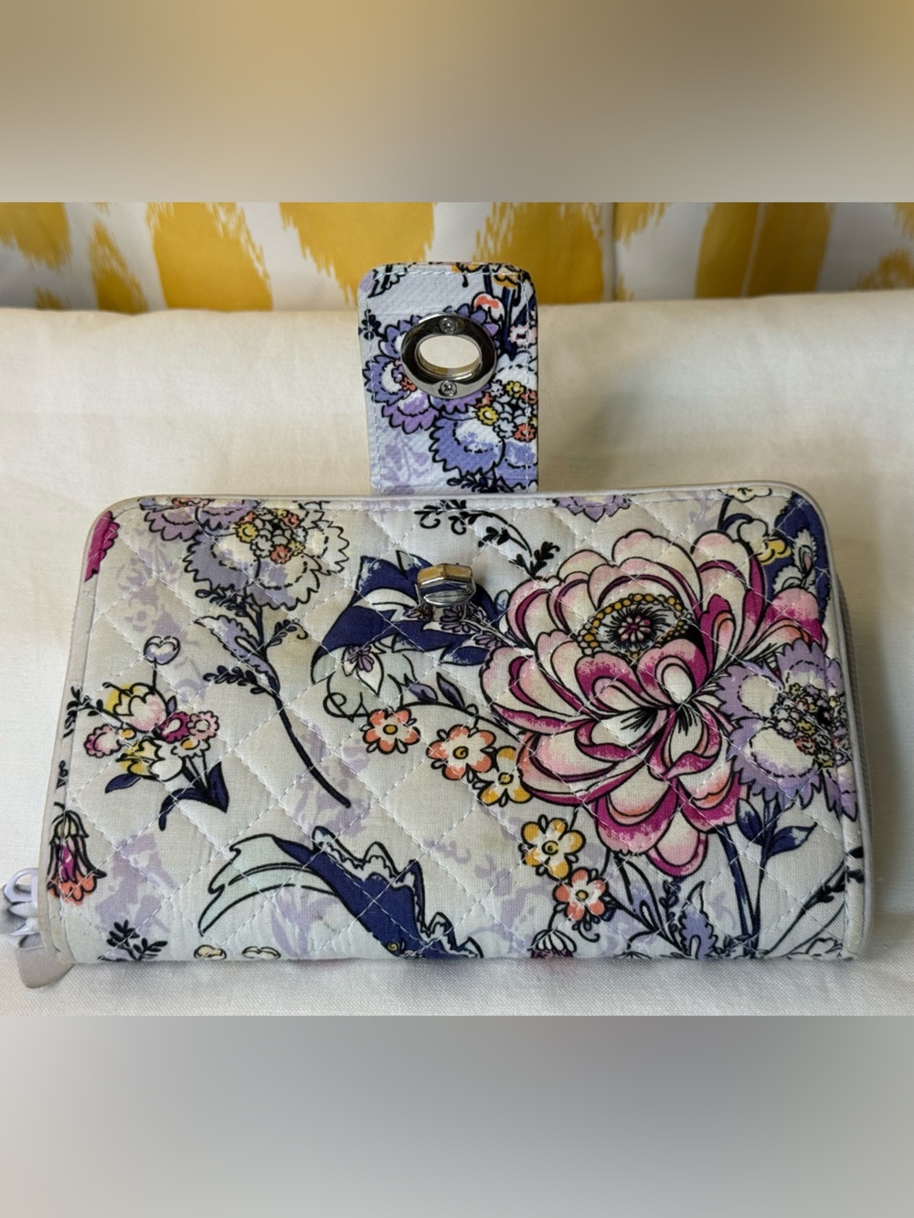 Vera Bradley Floral Quilted Wallet Clutch in Lavender Pink